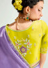 Lavender Yellow Ombre Banarasi Tissue Saree