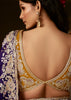 Grape Violet Embroidered Designer Organza Saree