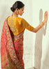 Red Embroidered Georgette Bandhej Saree