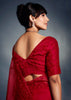 Poppy Red Designer Silk Saree