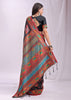 Phantom Black Woven Linen Cotton Saree