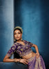 Lavender Purple Embroidered Designer Tissue Saree