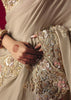 Powder Grey Designer Embroidered Saree
