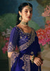 Royal Blue Embroidered Designer Saree