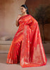 Sunrise Orange Woven Banarasi Silk Saree