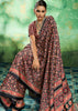 Black And Red Printed Satin Silk Saree