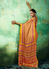 Yellow Printed Satin Silk Saree
