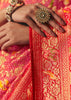 Gajari Pink Woven Georgette Bandhej Saree