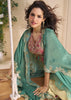 Beige And Green Designer Indo Western Set
