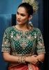 Rust Orange Embroidered Designer Tissue Saree