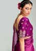 Dahlia Purple Ombre Banarasi Tissue Saree