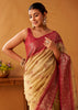 Cream Woven Banarasi Cotton Silk Saree