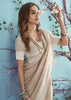 Castle Grey Woven Linen Silk Saree