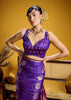 Prism Purple Banarasi Satin Silk Saree