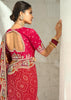 Red Embroidered Georgette Bandhej Saree