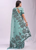 Radiance Blue Woven Cotton Linen Silk Saree
