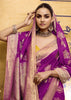 Sparkling Purple Woven Banarasi Silk Saree