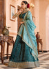 Coral Blue Tissue Silk Embroidered Lehenga