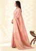 Mellow Pink Woven Linen Tissue Silk Saree