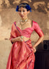 Coral Pink Woven Kanjivaram Silk Saree