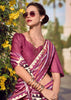 Vivid Purple Printed Cotton Silk Saree
