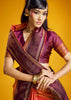 Peel Orange Woven Banarasi Silk Saree