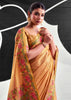 Saffron Orange Woven Tissue Silk Saree