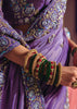 Lavender Purple Embroidered Tissue Designer Saree
