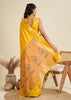 Bright Yellow Woven Bronze Zari Paithani Silk Sareee