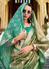 Golden Green Woven Tissue Silk Saree