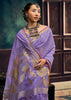 Lavender Purple Woven Cotton Silk Saree