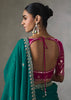Teal Green Embroidered Silk Saree With Heavy Blouse
