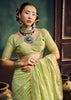 Pastel Green Woven Munga Cotton Silk Saree