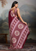 Beet Red Printed Satin Silk Saree