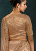 Classy Beige Embroidered Designer Tissue Saree