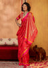 Cherry Red Woven Banarasi Silk Saree
