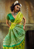Lime Green Banarasi Tusser Silk Saree