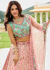 Elegant Pink Tissue Embroidered Wedding Lehenga