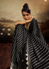 Black Printed Satin Silk Saree