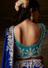 Sapphire Blue Embroidered Designer Organza Saree