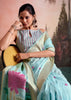 Angel Blue Woven Linen Cotton Silk Saree