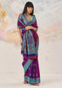 Sparkling Purple Woven Kanjivaram Silk Saree