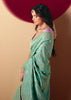 Aruba Blue Woven Banarasi Silk Saree