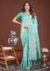 Sea Blue Woven Cotton Linen Silk Saree