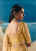 Pastel Yellow Satin Organza Embroidered Saree