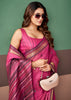 Fuchsia Pink Woven Cotton Silk Saree