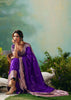 Purple Woven Embroidered Banarasi Silk Saree