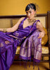 Prism Purple Banarasi Satin Silk Saree