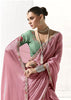 Rose Pink Designer Organza Tissue Silk Saree
