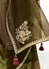 Mehndi Green Designer Organza Tissue Silk Saree
